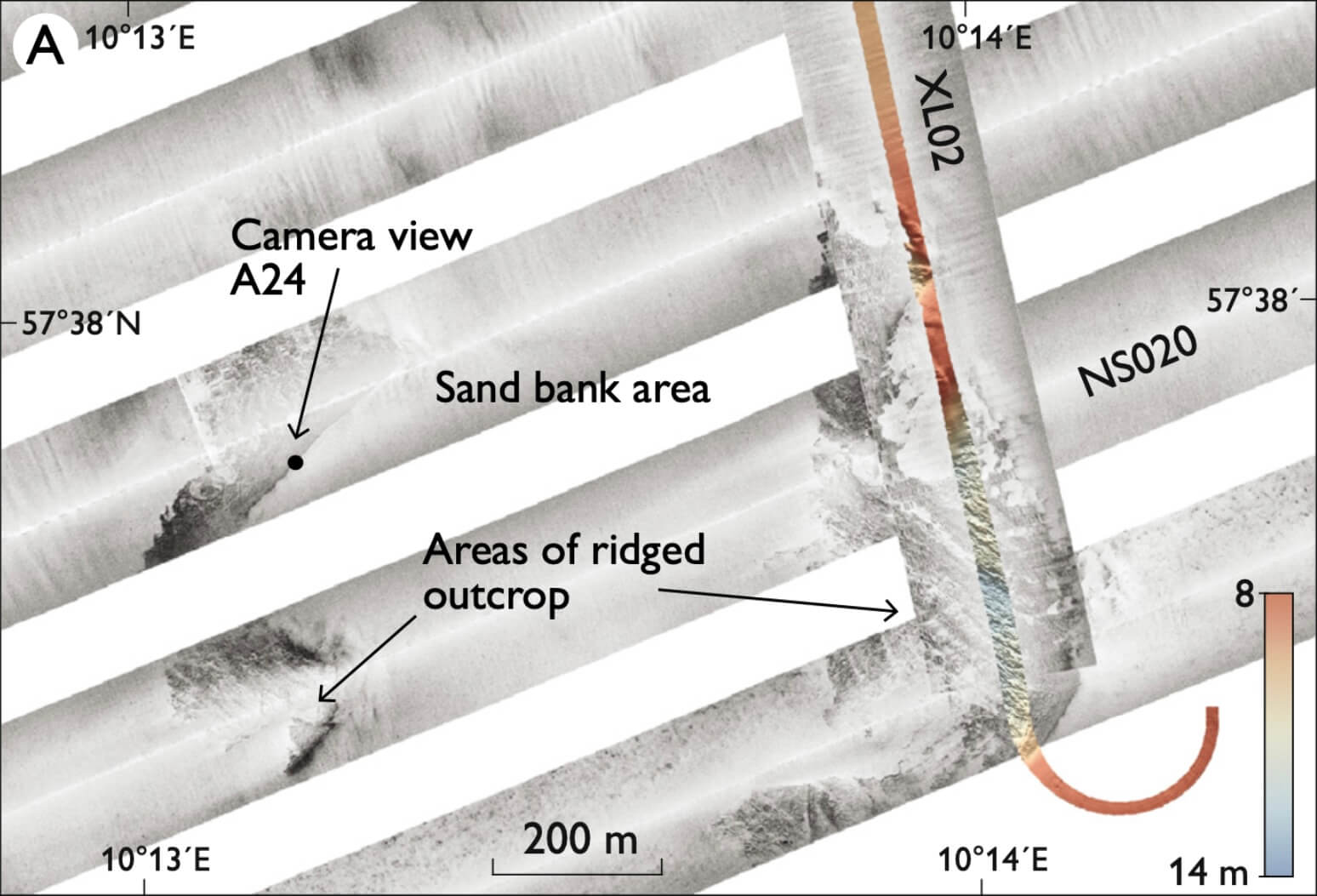 Map of scanning paths