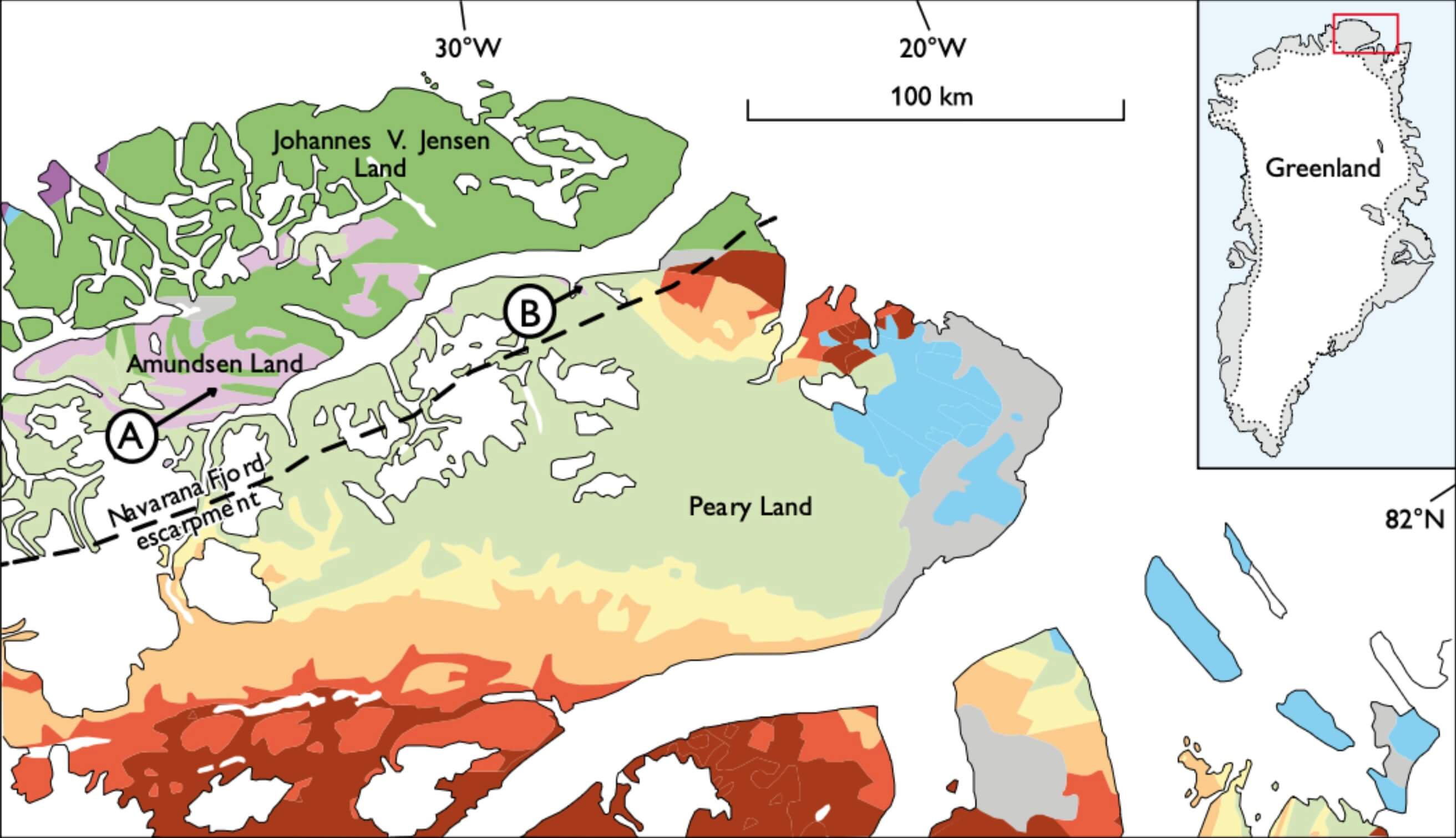 Map of study area in Greenland