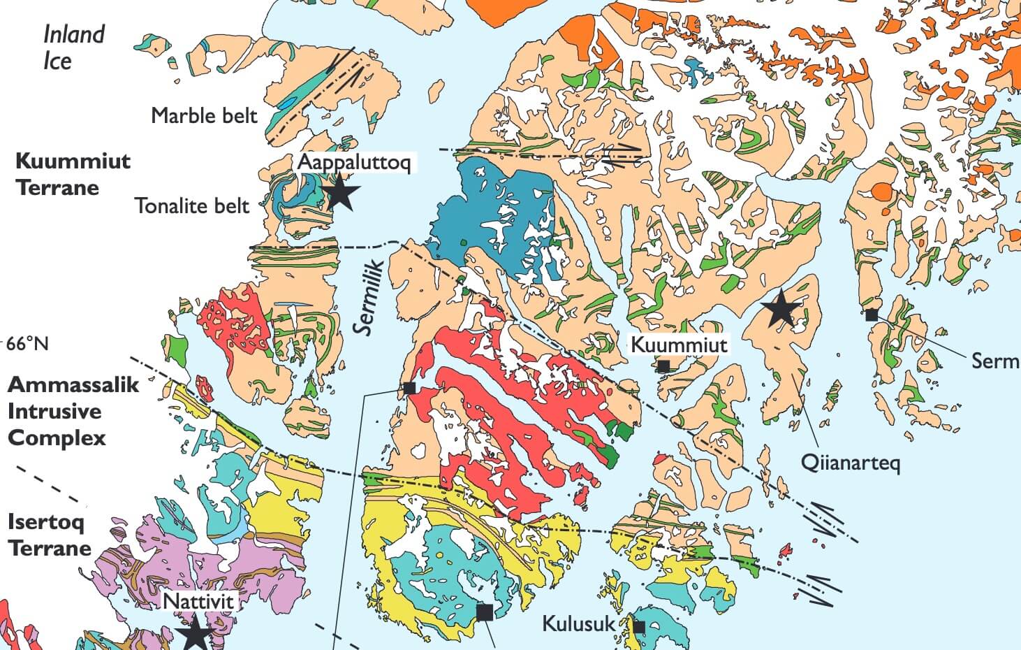 Geological map of the study area.