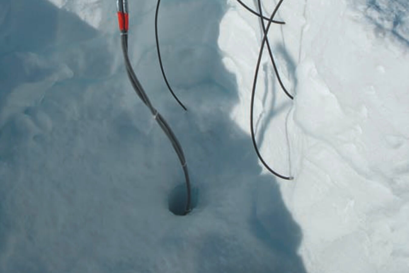 Equipment in the ice.