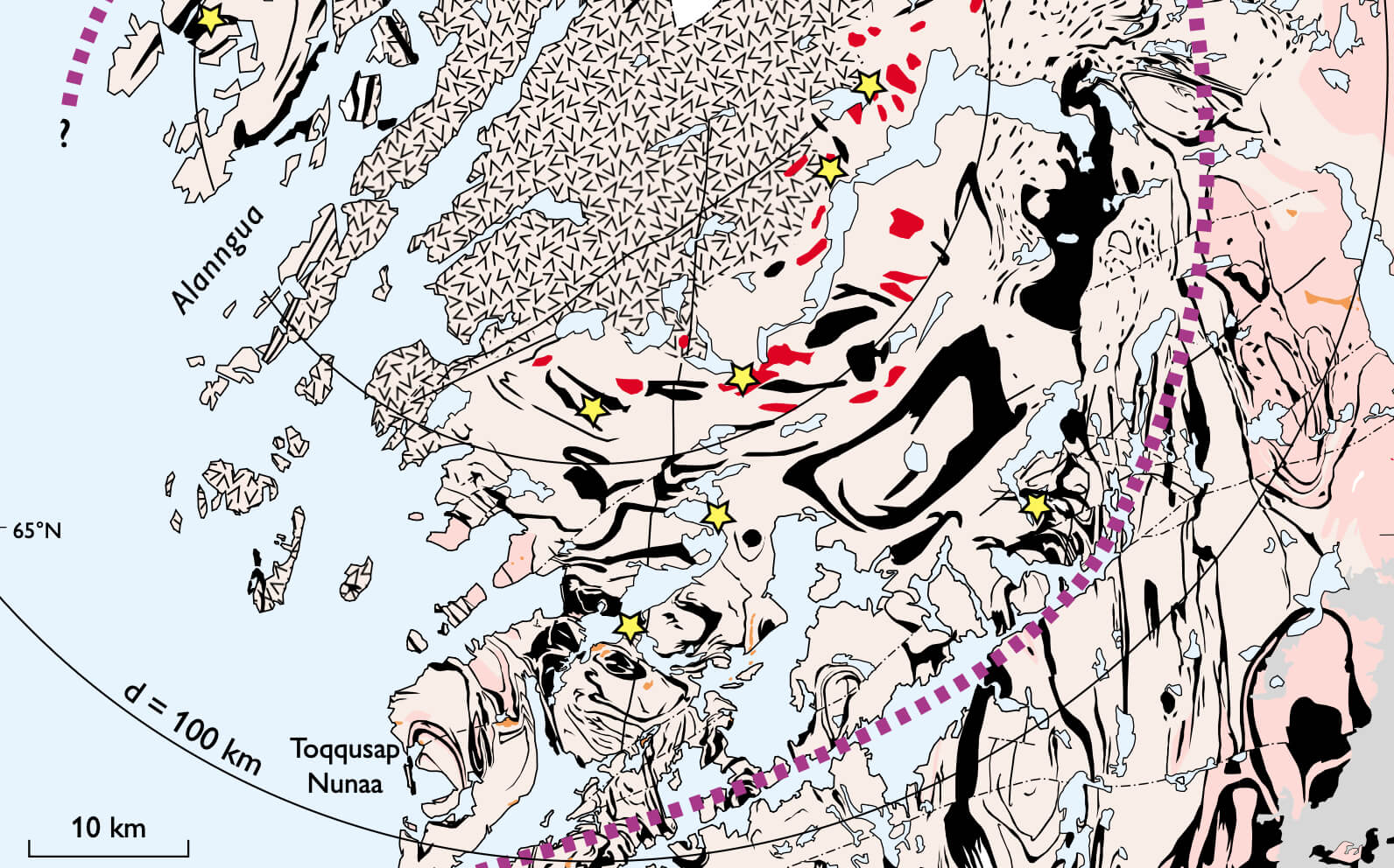 Geological map of study area.