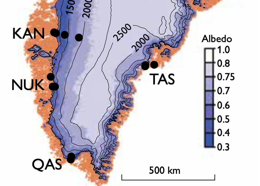 Map of southern Greenland.