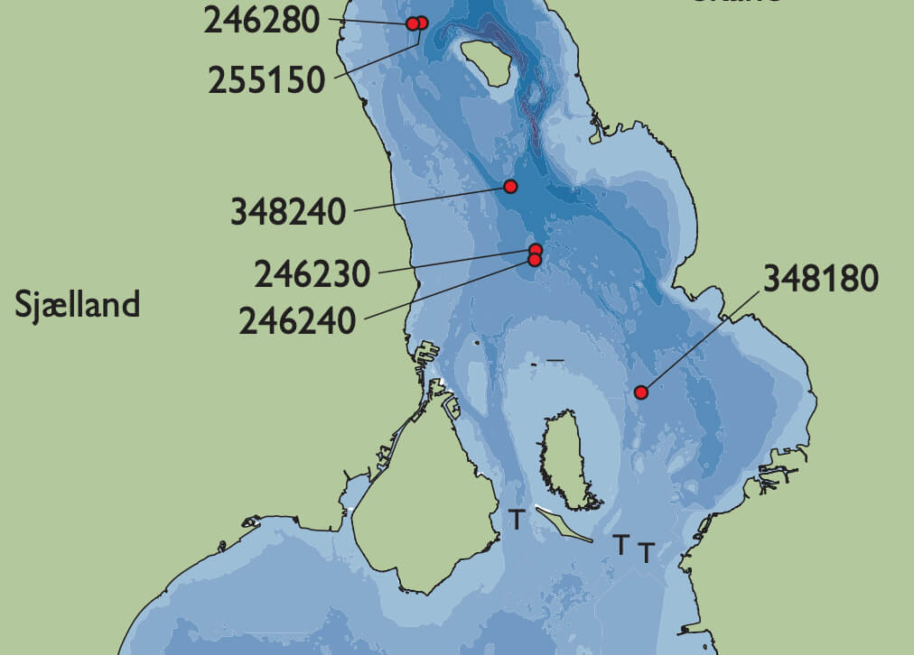 Bathymetry map and study sites.