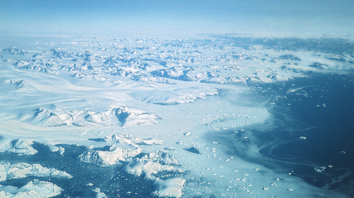 Sea ice as seen from the air.