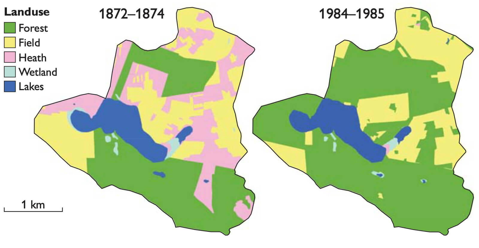 Two maps of the study site