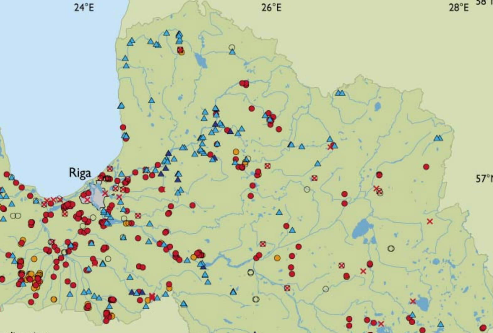 Map view of study site locations.