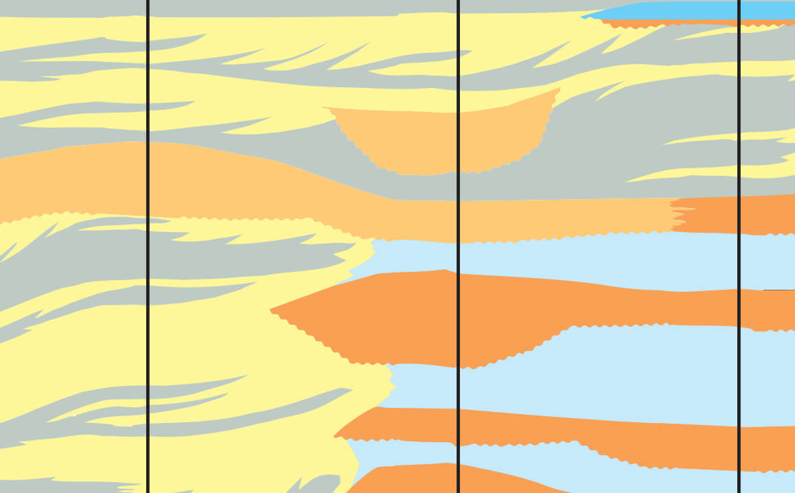 Schematic showing geological structure underground