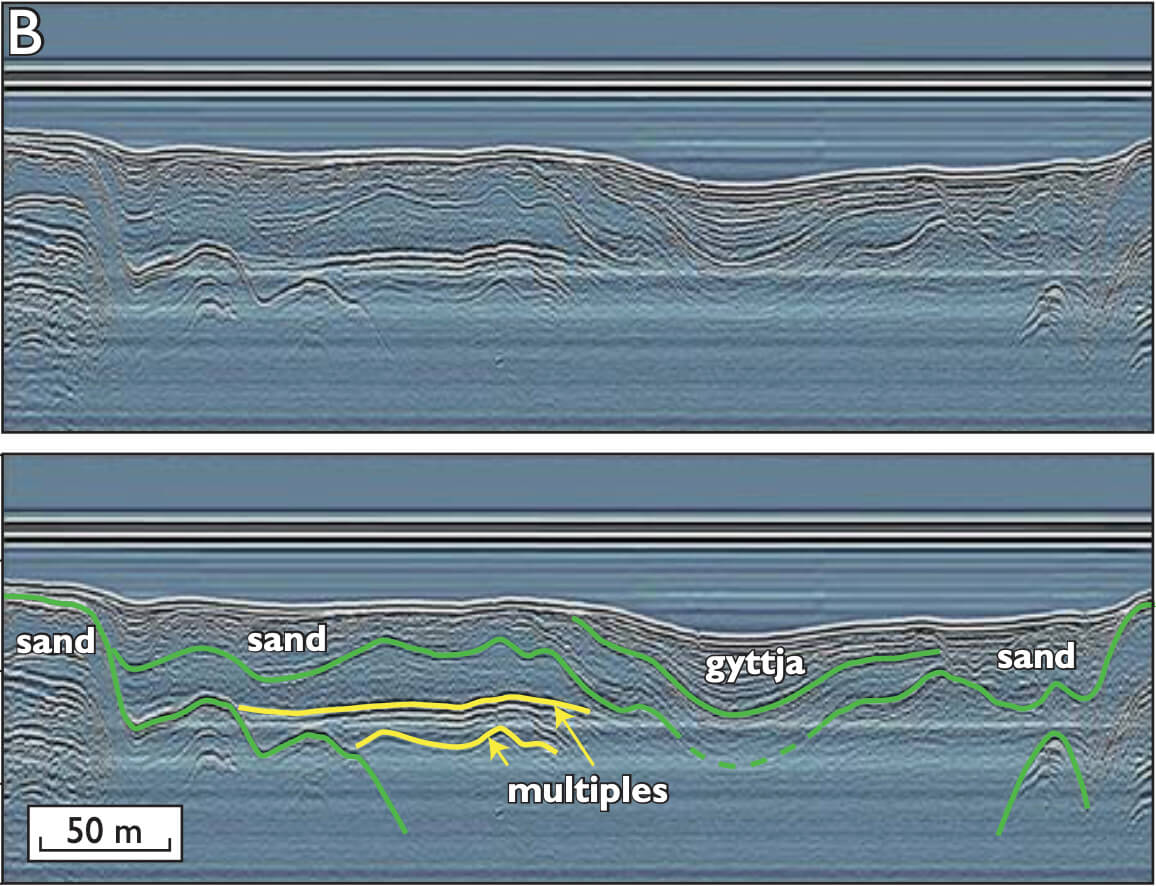 Two seismic data profiles.