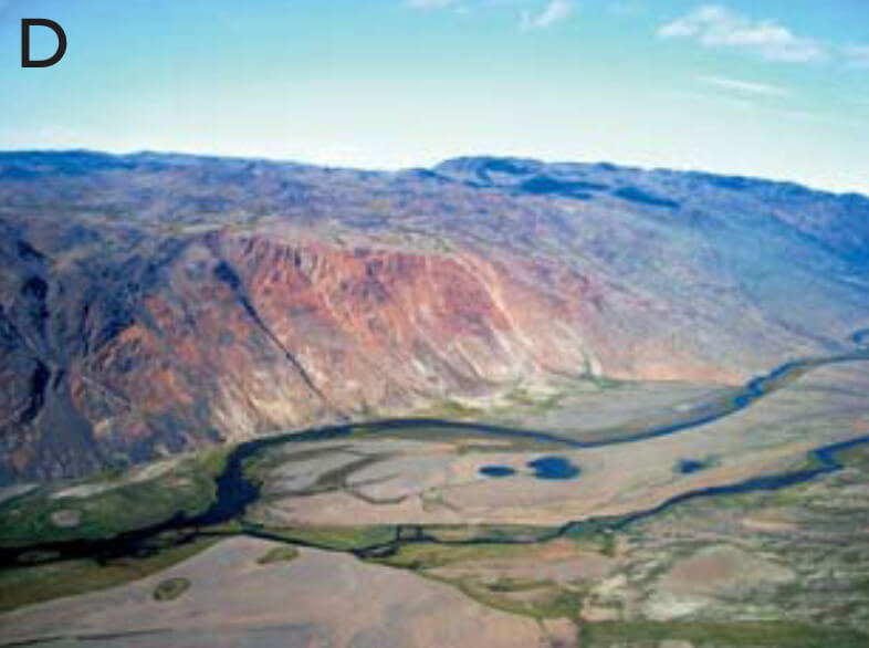 Mountains and river valley in foreground.