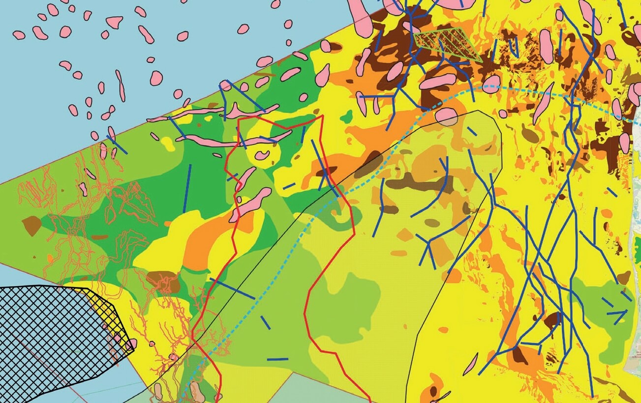 Map overview of the different geosystems at various stratigraphic depths in the Danish North Sea.