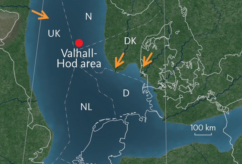 Section of Fig 1 i.e. palaeogeography of the North Sea area in the Early Miocene