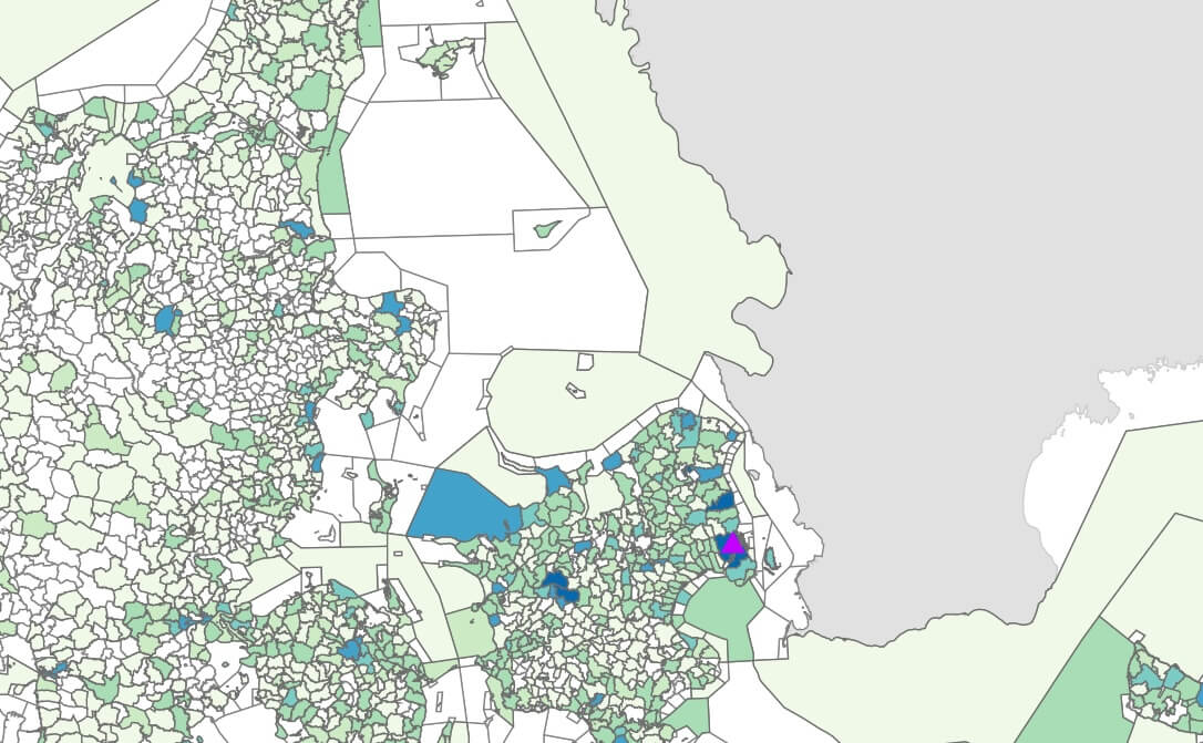 Data points mapped in Denmark for Rosenlund catalogue.